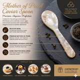 Mother of pearl caviar serving spoon with iridescent finish